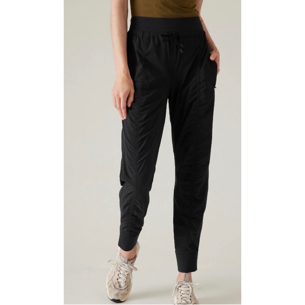 Athleta Attitude Pant Women 14 Tall Black Jogger‎ Featherweight Stretch NWT